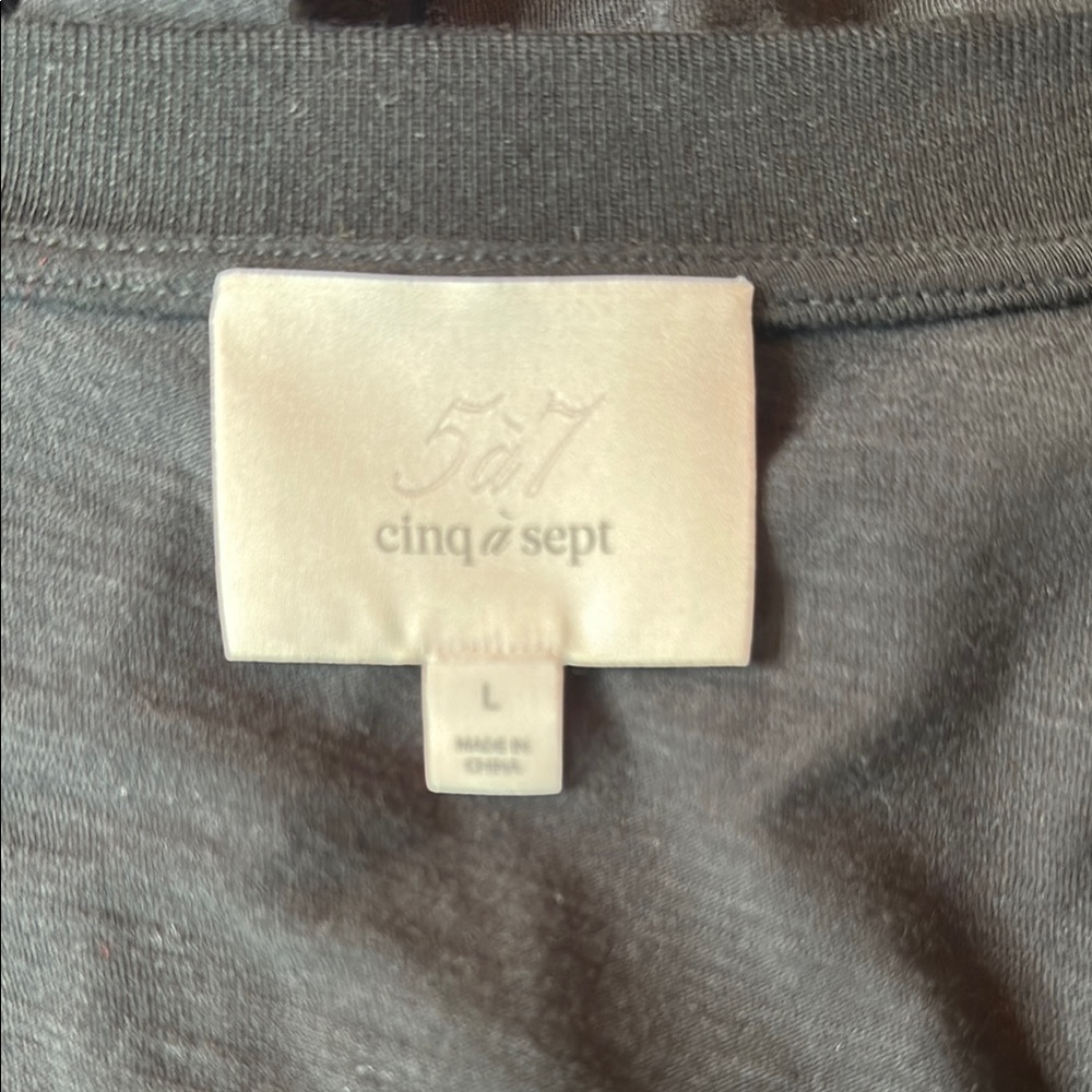 Cinq a Sept Black Embellished Muscle Tee - Picture 2 of 5